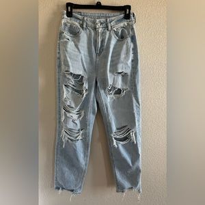 American Eagle distressed curvy mom jean
